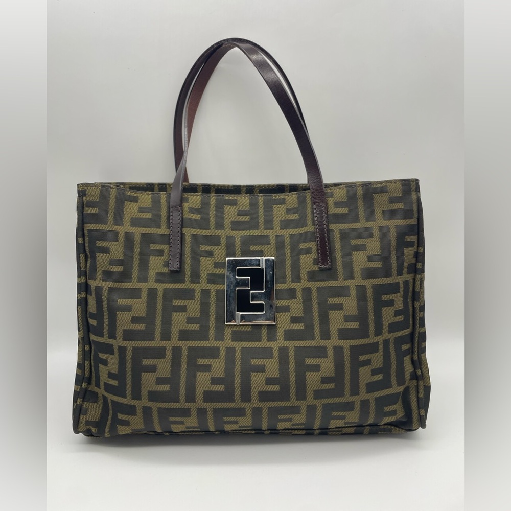 Fendi Black and Brown Monogram Tote